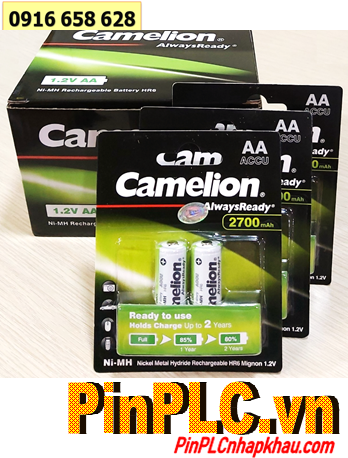 COMBO 01hộp (12vỉ=24viên) Pin sạc AA 1.2v Camelion AlwaysReady NH-AA2700ARBP2, Giá chỉ 1.056.000/24viên